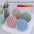 Brush de shampoo de palha de trigo privado, escova de cabelo de cuidados com o couro cabeludo com massageador de couro cabeludo de silicone macio